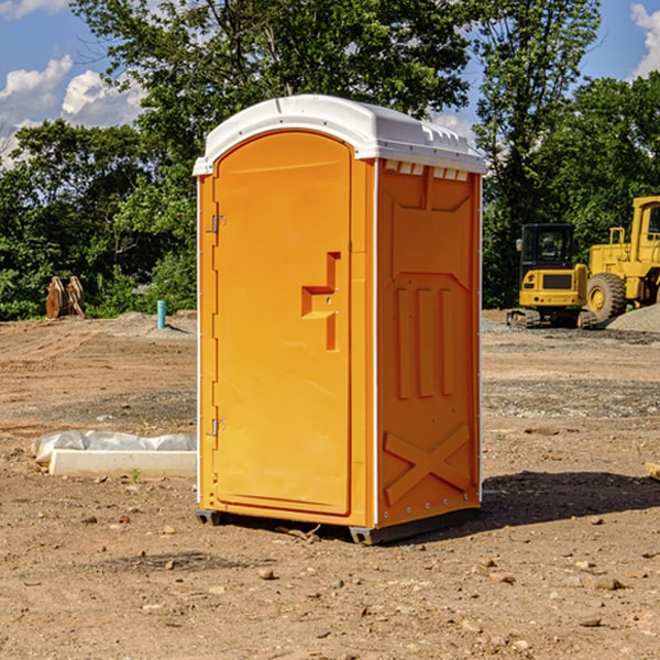 how often are the portable toilets cleaned and serviced during a rental period in Woodville